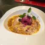 ユーロダイア - 猿投の桃とサヴァイオーレ カシスソルベ添え