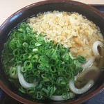 讃岐うどんむらさき - かけうどん(並)<税込>290円　※無料ねぎと天かすをトッピング後　(2016.6/下旬)