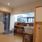 源丸 - カウンターの間に仕切りがあります