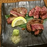 Sambiushi - 牛ハラミステーキ3点盛り(1880円)