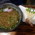 味由 - 海老天そば。１０５０円（税込）