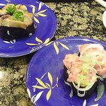 回転寿司みさき - ねぎとろ180円、いか塩辛180円（１皿）