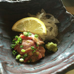 ろばたやき山ろく - 地鶏砂とろの刺身