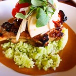 ‘Ama ‘Ama - 黒豚のポークチョップ（ハーブココナッツライス、トマトサラダ、クズイモ、タイバジル、マレーシア・チリ・ピーナッツソース）