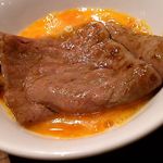 焼肉 ジャンボ - 野原焼（卵をつけて食します）