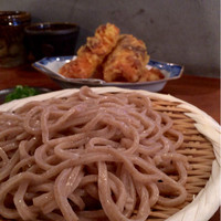 自家製粉石臼挽きうどん 青空blue 本店 - ちく天ざるうどん（粗挽きにグレードアップ）
980円＋100円