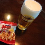 キリンビール - 柿の種チーズ味と一番絞り北海道づくり