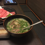 焼肉味道楽 - 牛テールスープです。牛タンスープと勘違いしてました。ちょっとしょっぱかったです。