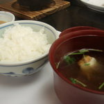 ホテル礼文 - ご飯、お味噌汁(夕食)
