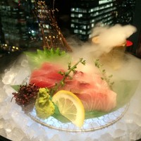星空の中へ - お刺身もドライアイス凄い！