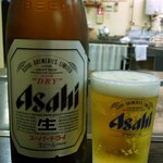 きゃん - まずは、何時ものようにビールからのスタートです。 ここはアサヒの瓶ビールでした。 ぷふぁ～、美味しい！！ さてっと、何を食べましょうか。