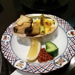 おおさか料理  浅井 - 蒸あわびとアスアラのバター焼き♪