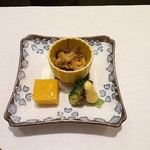 おおさか料理  浅井 - 突き出し♪ブロッコリーのソースはｶﾚｰ味！