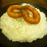 一文字カリー店 - シーフードの大盛ライスのアップ