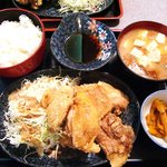 焼鳥 深川 - 焼鳥 深川 ＠茅場町 唐揚げ定食 ９００円