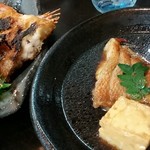 まるさん松本 - キンキの煮付けと塩焼き半分ずつ