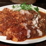 BARSEED ikebukuro - ２種盛カレー（すりおろし野菜のチキンカレー＋日替わりの麻婆豆腐みたいなカレー）