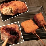 串揚げ料理 みや田 - ＜2016／7月＞追加の２串。子持ち昆布とトロトロ豚角煮。