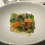 レフェルヴェソンス - とある池～　スッポンと葱の冷たいジュ、アーティーチョーク、蓴菜、枝豆、雲丹、金蓮花
      