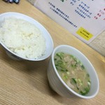 ふみや食堂 - ごはん中・とん汁