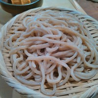 自家製粉石臼挽きうどん 青空blue 本店 - これが自家製粉粗挽うどん麺です（＋100円）