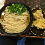 うどん 丸香 - かけ大盛りとかしわ天