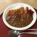 パティオ - カツカレー(630円) カレーはいい意味でよくある施設内食堂の味。しかし私にとっては「これがいい」。「これでいい」ではなく、「これがいい」。ま、カツもそれなりでした。