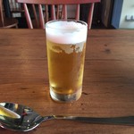 Noa Dining - ランチセットのグラスビール（スプーンが極端に大きい訳ではありませんw）