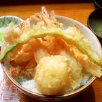 てんぷら 味覚 - ランチの「塩天丼」（1,300円）