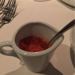 カンブーザ - 辛味オイルの代わりに一味唐辛子が出てきました