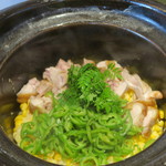 寛幸 - 28年7月　名古屋コーチンと玉蜀黍・万願寺・木の芽の炊き込み御飯