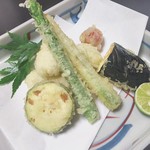 鱧と夏野菜の天ぷら
