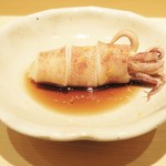 鮨 さいとう - 子持ち槍いか、柚子胡椒