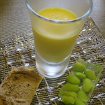 イタリアンレストラン Zucca - トウモロコシのムース、枝豆ゼリー寄せ、レバーペースト