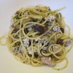 イタリアンレストラン Zucca - 鶏挽肉と茄子のジェノベーゼスパゲティ　バジルじゃなくてミントです