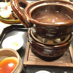 みつ林 - 鱧しゃぶの一人鍋、張ってある出汁が美味しい