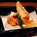 揚げ物：かにクリームの湯葉巻き上げ。湯葉とベシャメルソースの和洋折衷コラボレーション。優しいお味ですね。