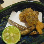 くろぎ - 背黒いわし焼き　松茸フライ