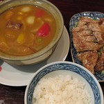 廣東飯店 - 夏の中華ｶﾚｰﾌｪｱ：たっぷり野菜とﾊﾟｲｺｰのｶﾚｰ（￥1800税別）。