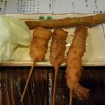 串カツ イチ竺 - 海老、牛、豚、アスパラ