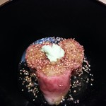 神保町 傳 - （2016/7  訪問）★この日のイチバン★焼き茄子の牛肉巻き。トロ～リ濃厚な茄子が主役。