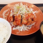 Katsuya - 2016.07 甘辛から揚げ定食\745