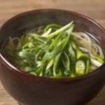 Kujo green onion and chicken soup udon