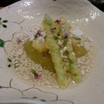 ご馳走　まんま - ハモ・アスパラ餡かけ