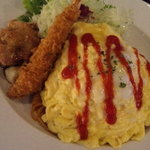 キッチン ニューほしの - 朝限定！オムスパ♪エビフライ＆唐揚げ