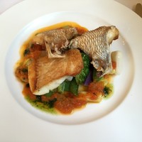 ル・ブルギニオン - お魚料理 【真鯛のカマとヒラメのムニエル バジル＆トマトソース】
