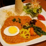 アマラ - 季節野菜とキーマカレー1200円