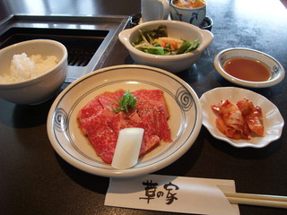 Kusanoie - 冷麺セットの焼肉はご飯おかわり自由