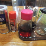 らーめん美春 - 卓上の調味料(2016.7.2)