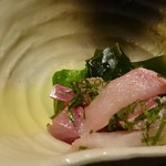 平山旅館 - 平山旅館 ひらご(ひらまさの子供)の刺身(酢味噌和え)　fromグリーンロール
